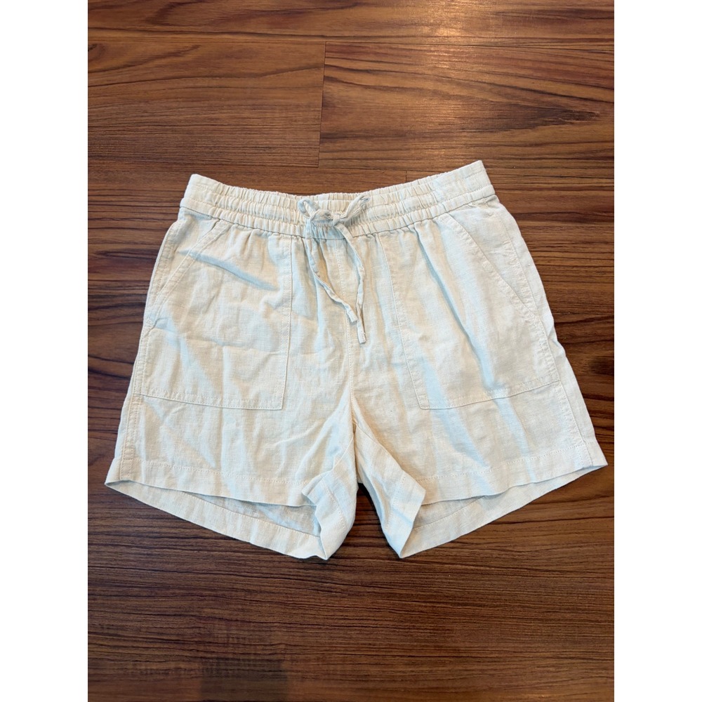 J.Crew Linen Blend Seaside Shorts XXS Oatmeal Beige Elastic Waist Drawstring